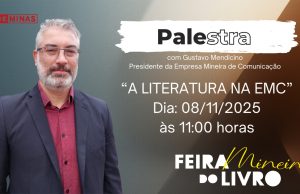 Presidente da Empresa Mineira de Comunicação, Gustavo Mendicino, debate o fomento à literatura nos veículos públicos em palestra inédita na Feira Mineira do Livro
