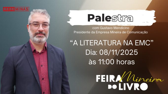 Presidente da Empresa Mineira de Comunicação, Gustavo Mendicino, debate o fomento à literatura nos veículos públicos em palestra inédita na Feira Mineira do Livro